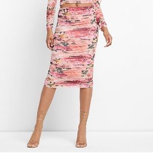 Express XL Pencil Skirt Pink Floral